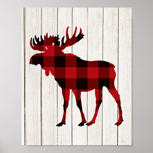 Navidades de arte de Moose de Plaid Decoran Fiesta (Frente)