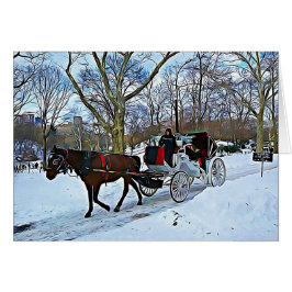 Navidades de arte digital de caballos de invierno 