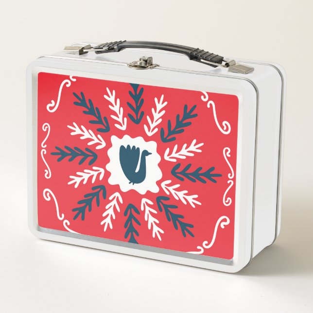 Navidades de arte Folk Doodle Tile (Anverso)