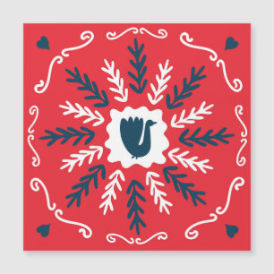 Navidades de arte Folk Doodle Tile