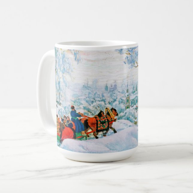 Navidades de arte rusos regalan tazas (Anverso izquierdo)