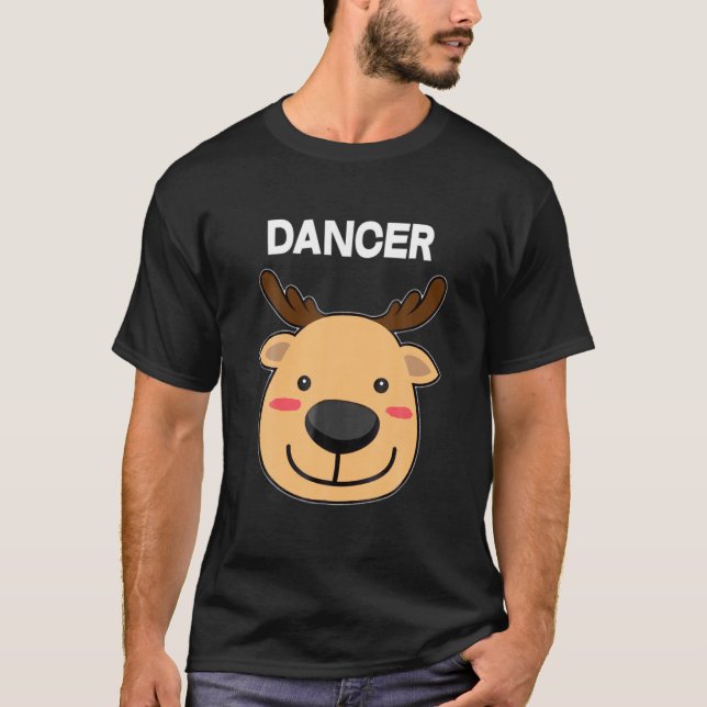 Navidades de bailarina de renos de Santa Camiseta  (Anverso)