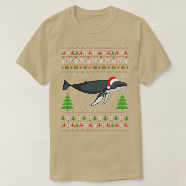 Navidades de ballenas camisetas graciosas de Santa (Diseño del anverso)