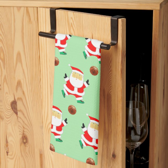 Navidades de baloncesto Kitchen Toalla (Pliegue de tercios)