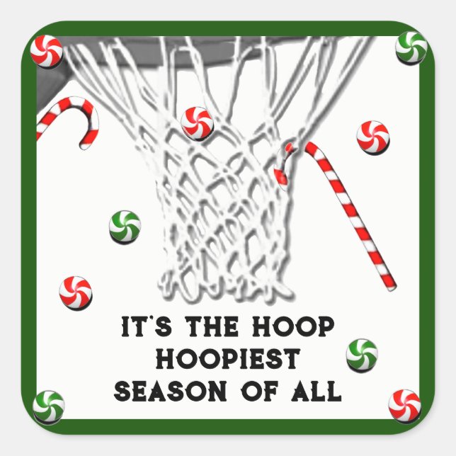 Navidades de baloncesto Pegatina redondo clásico (Anverso)