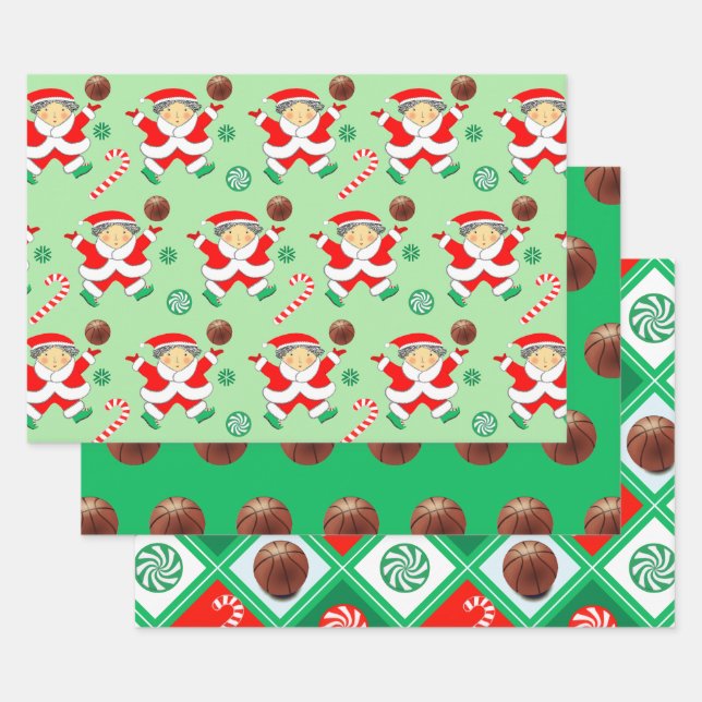 Navidades de baloncesto regalo de vacaciones Papel (Set)