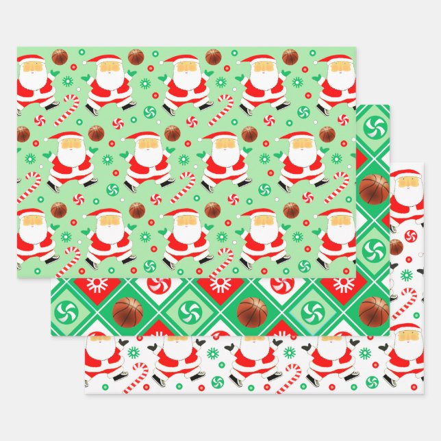 Navidades de baloncesto regalo de vacaciones Papel (Set)