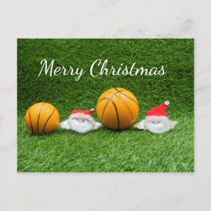 Navidades de baloncesto tarjeta de vacaciones con 