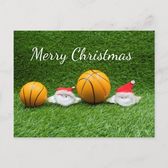 Navidades de baloncesto tarjeta de vacaciones con  (Anverso)