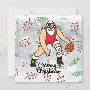 Navidades de baloncesto tarjeta de vacaciones con 
