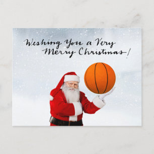 Navidades de baloncesto tarjeta de vacaciones con