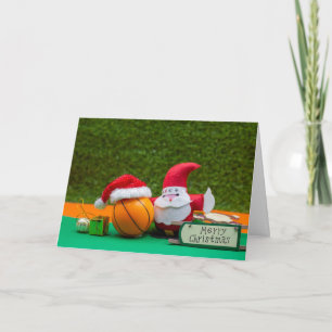 Navidades de baloncesto tarjeta de vacaciones y Sa