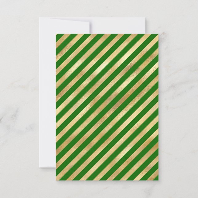 Navidades de banda de oro verde tarjeta de felicit (Anverso)