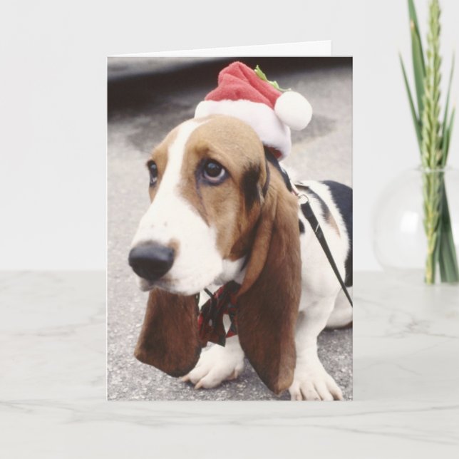 Navidades de Basset en tarjeta de felicitación de  (Anverso)