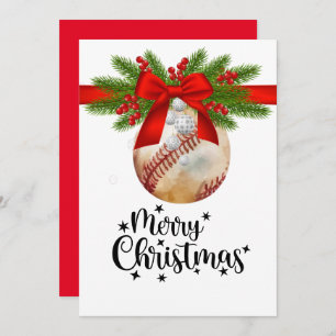 Navidades de béisbol tarjetas de felicitación para