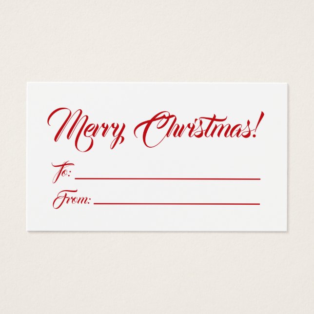 Navidades de blanco rojo a de tarjetas de script e (Frente)