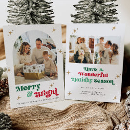 Navidades de Boho y tarjetas de vacaciones con fot