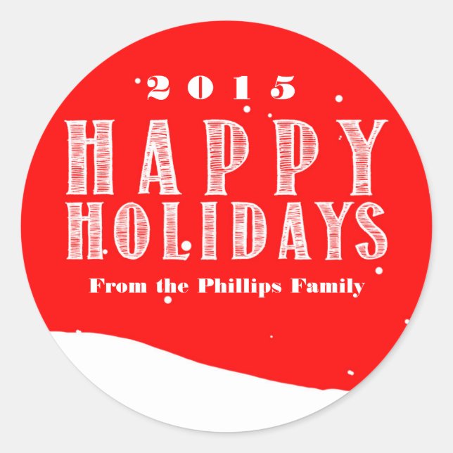 Navidades de bola de nieve roja Pegatina de vacaci (Anverso)