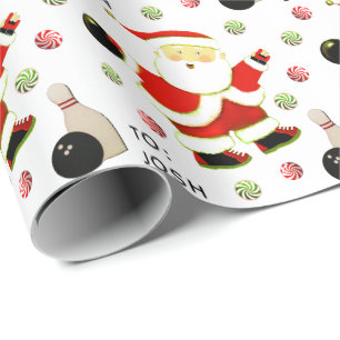 Navidades de boliche dan papel de envolvimiento
