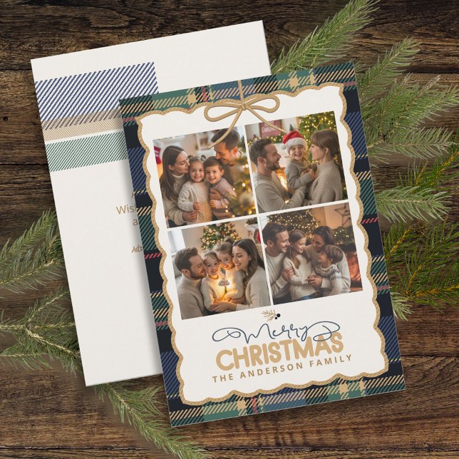 Navidades de borde de Tartán 4 Plantilla de fotogr (Subido por el creador)