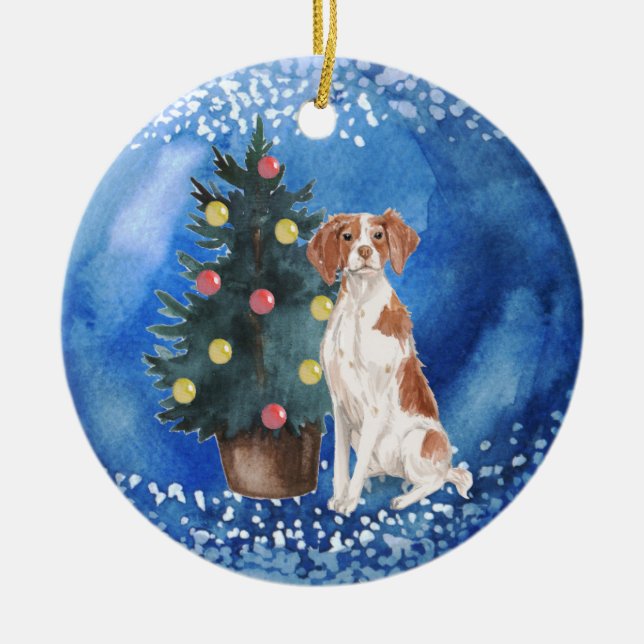 Navidades de Bretaña Español Ornamento cerámico (Frente)
