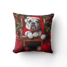 Navidades de bulldog almohada temática