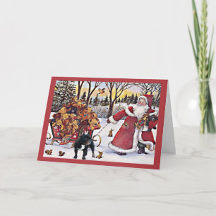 Navidades de Bulldog de Francia Tarjeta Santa Bear
