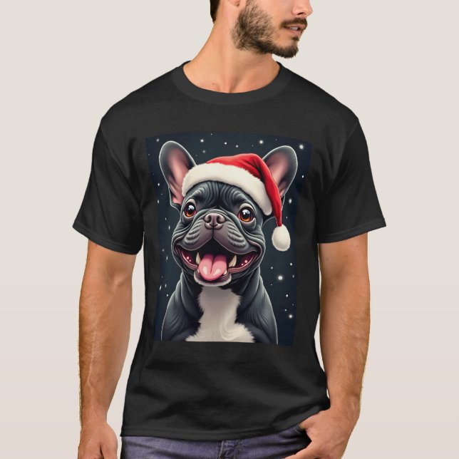 Navidades de Bulldog franceses lanzan camiseta (Anverso)