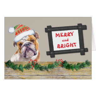 Navidades de Bulldog malhumorado y brillante