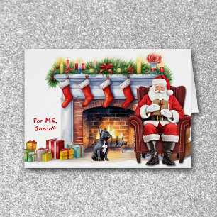 Navidades de Bulldog negro de Santa Claus