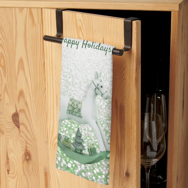 Navidades de caballos de roca toallas de cocina de (Pliegue de tercios)
