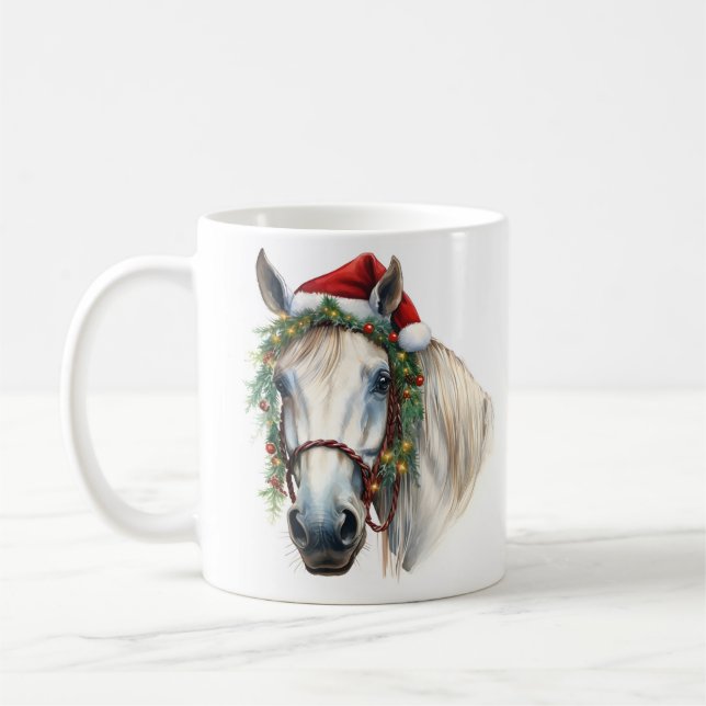 Navidades de caballos de vacaciones taza de café (Izquierda)
