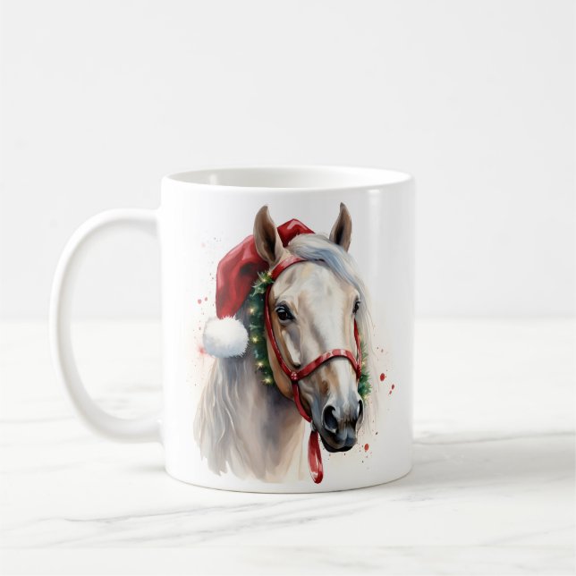 Navidades de caballos de vacaciones taza de café (Izquierda)