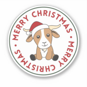 Navidades de cabras Pegatina de Animales de Invier