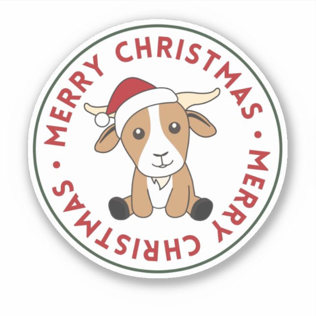 Navidades de cabras Pegatina de Animales de Invier (Anverso)