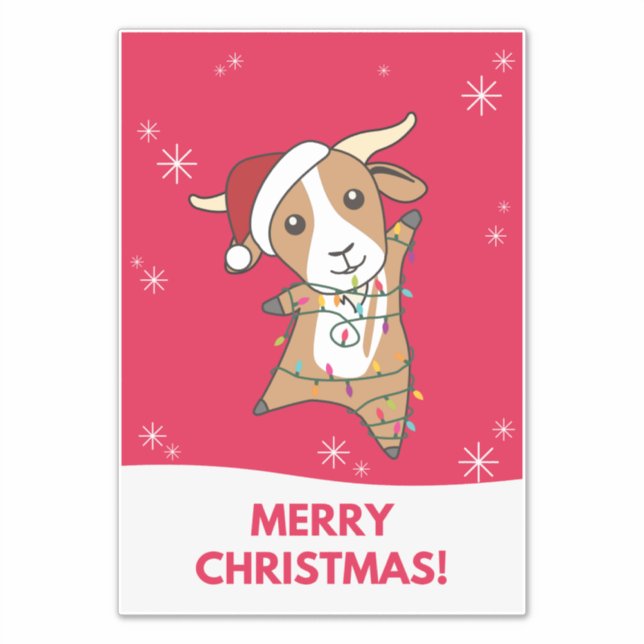 Navidades de cabras Pegatina de Animales de Invier (Anverso)