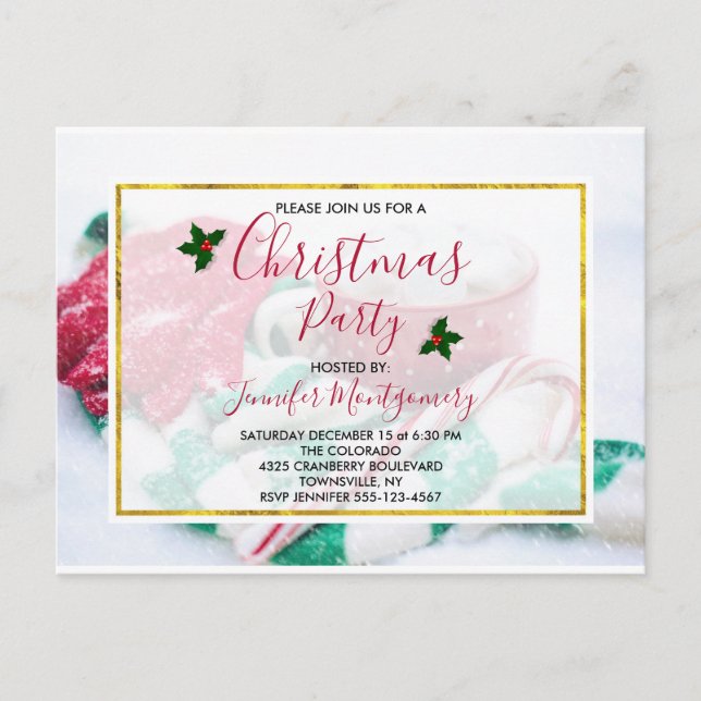 Navidades de cacao | Candy Cane | Invitación Fiest (Anverso)