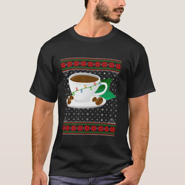 Navidades de café iluminan el estilo de suéter feo (Anverso)