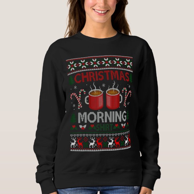 Navidades de café mañana Navidades feos suéter (Anverso)