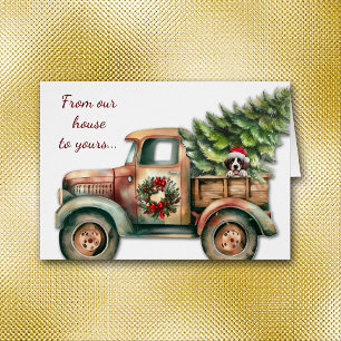 Navidades de Camión Retro Saint Bernard Perro