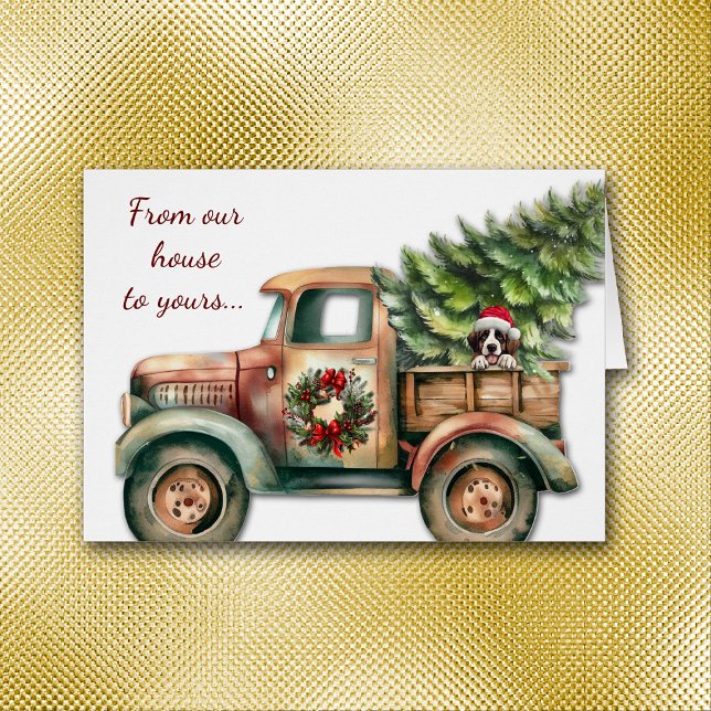 Navidades de Camión Retro Saint Bernard Perro (Subido por el creador)