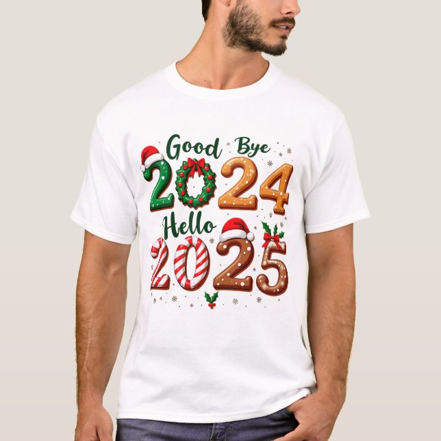 Navidades de camisetas adiós 2024 Hola 2025 (Anverso)