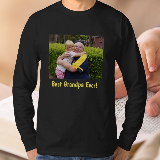 Navidades de camisetas de foto del abuelo dan un r (Grandpa Photo T-Shirt, Christmas Gift, Grand Dad, T-Shirt)