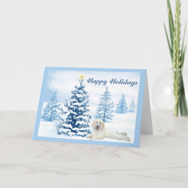 Navidades de canapé Tarjeta Árbol Azul (Anverso)