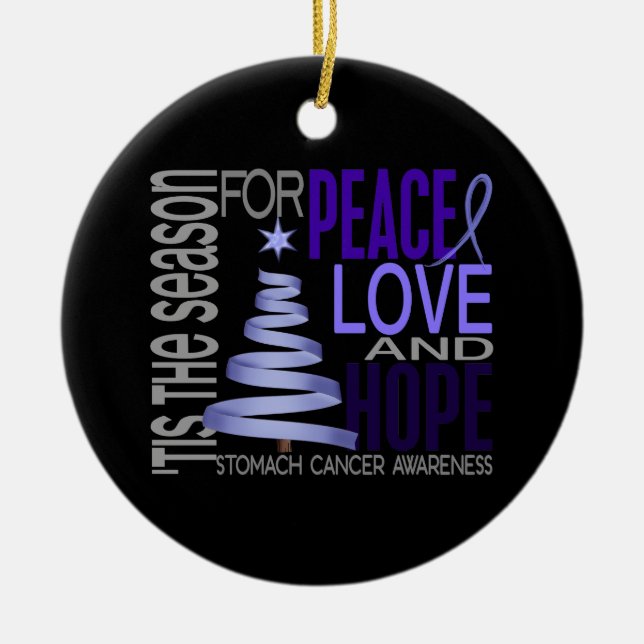 Navidades de Cáncer de Estómago 1 Ornamentos (Frente)