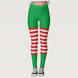 Navidades de Candy Cane de Holiday Elf Leggings