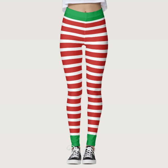 Navidades de Candy Cane de Holiday Elf Leggings (Anverso)