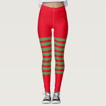 Navidades de Candy Cane de Holiday Elf Leggings