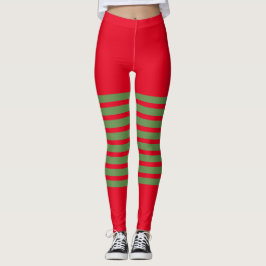 Navidades de Candy Cane de Holiday Elf Leggings