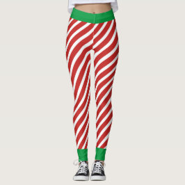 Navidades de Candy Cane de Holiday Elf Leggings